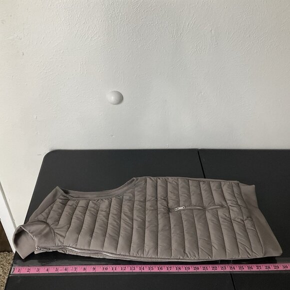 Tahari Puffer Vest Women 2XL Mushroom Tan‎ Zip Up Sleeveless Mock Neck Outdoors - Picture 12 of 13